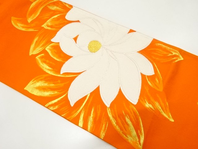 JAPANESE KIMONO / ANTIQUE FLORAL PATTERN WOVEN FUKURO OBI (MATERIALS)
